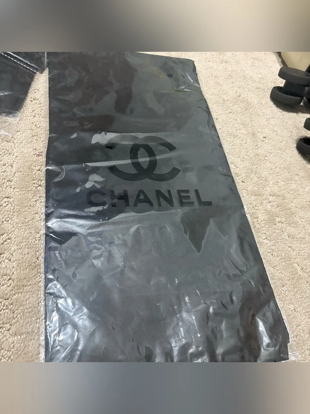 Chanel gray solid square classic scarf 35x35 ‼️LAST ONE LEFT